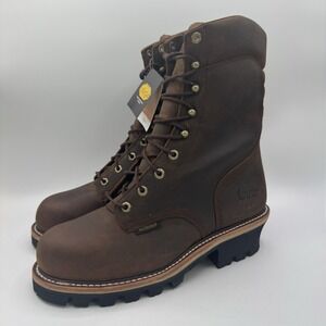 Chippewa Logger Boots Men's Size 11 E Wide Tan Waterproof Leather Steel Toe